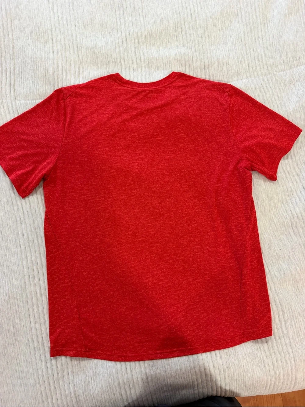 Nike Red Short-Sleeve Athletic Tee with Black Swoosh